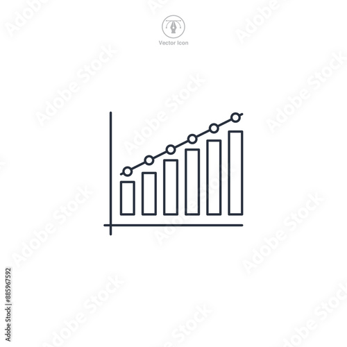 Bar Chart Icon theme symbol vector illustration isolated on white background