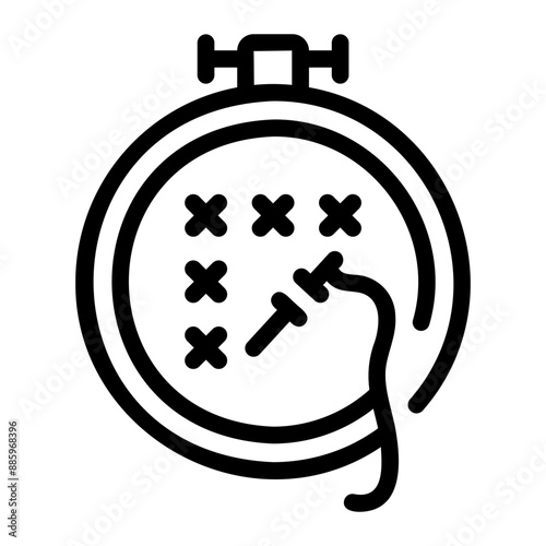 cross stitch Line Icon