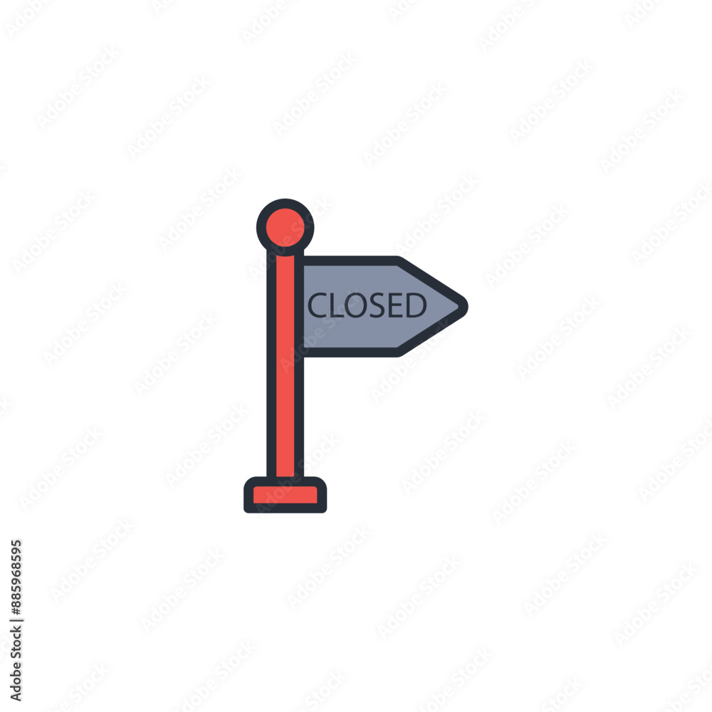 closed icon. vector.Editable stroke.linear style sign for use web design,logo.Symbol illustration. closed icon. vector.Editable stroke.linear style sign for use web design,logo.Symbol illustration.