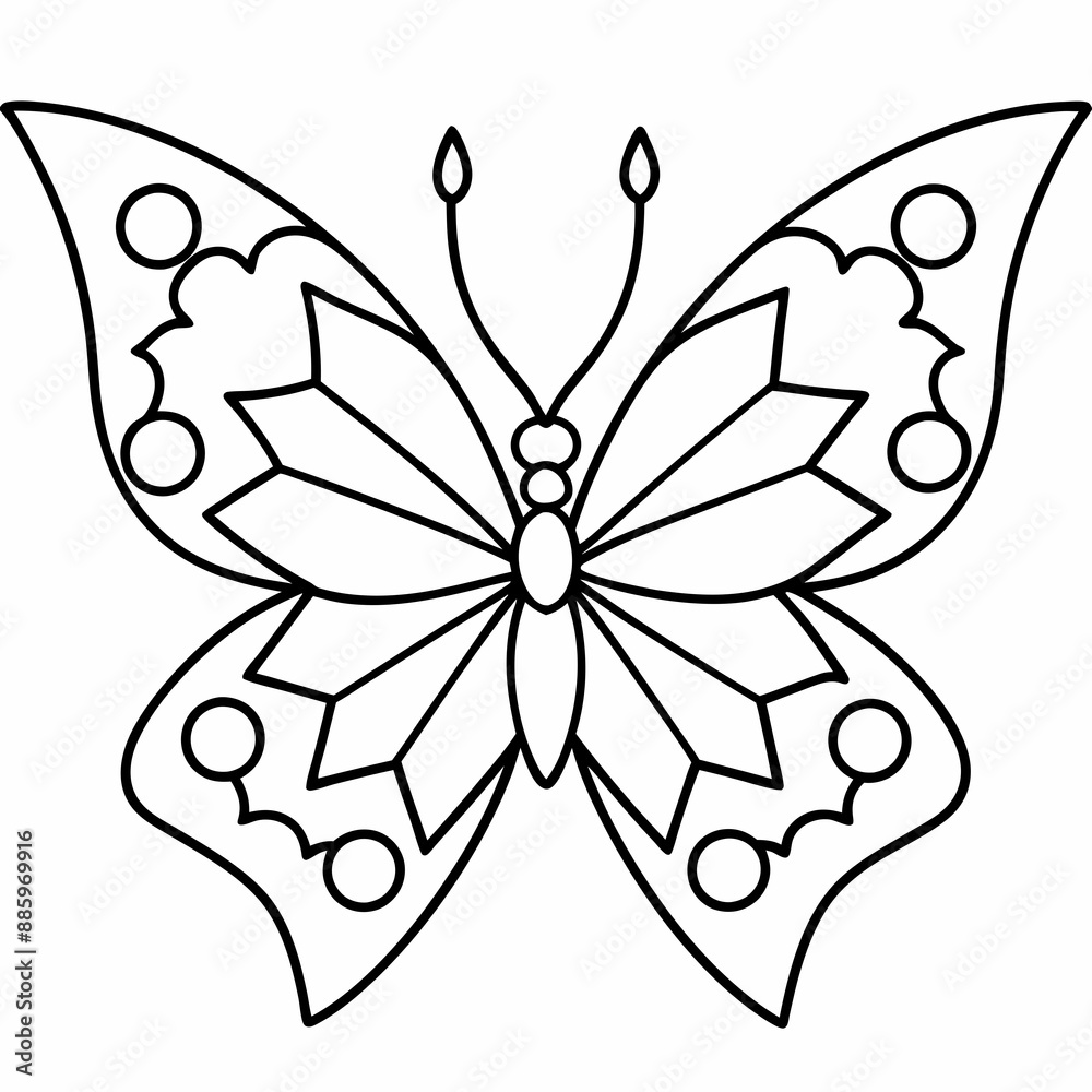 A simple butterfly mandala vector line art illustration
A simple butterfly mandala vector line art illustration