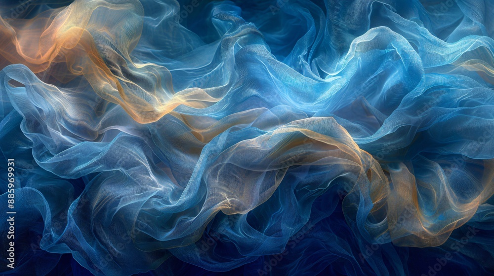 Obraz premium Abstract Blue and Gold Fabric Texture