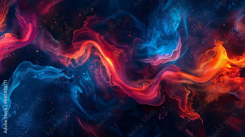 Fototapeta premium Abstract Swirling Colors in a Cosmic Space