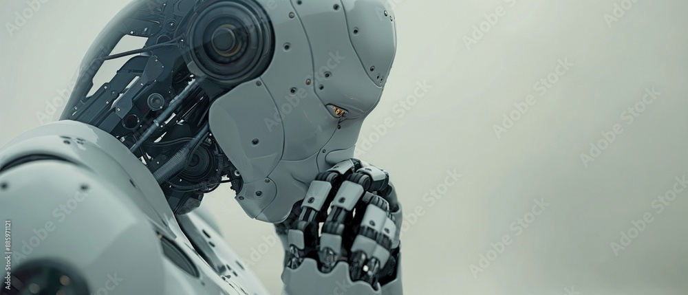 Fototapeta premium artificial intelligence robot thought.