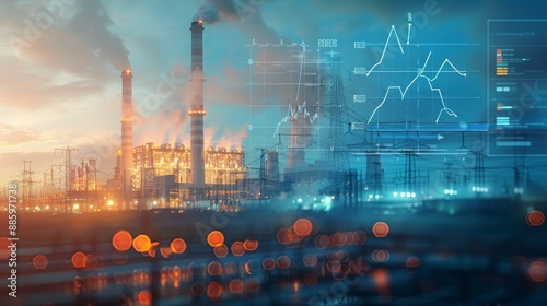 Green Energy Progress Power Plant Emission Graph for EcoFriendly Reports
