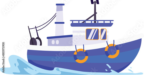 Boat From Beach Illustration