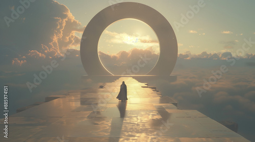 scifi reincarnation of soul, surreal background 