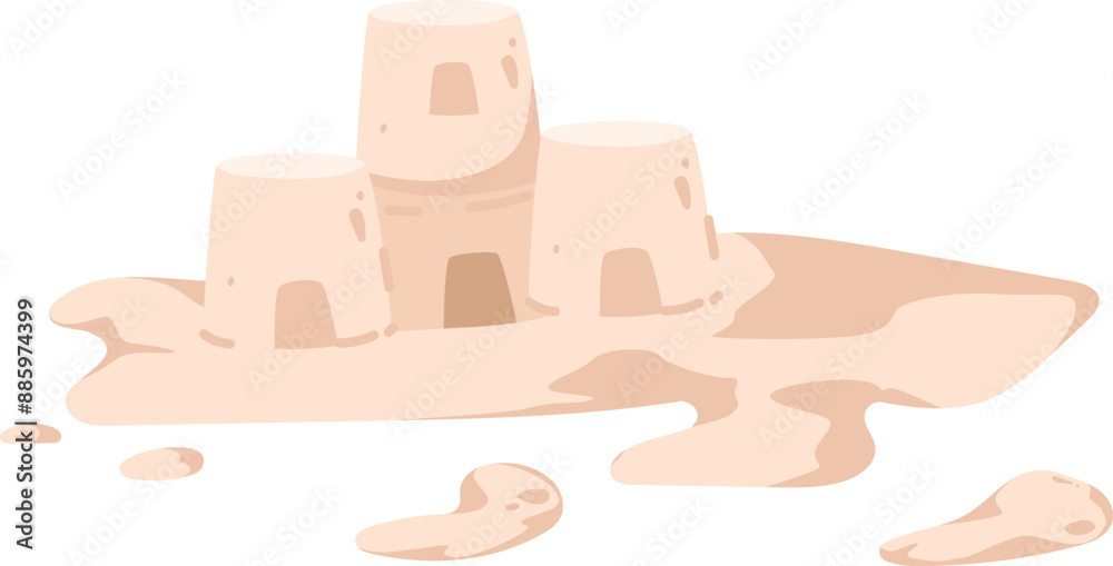 Sand Castle From Beach Illustration Sand Castle From Beach Illustration