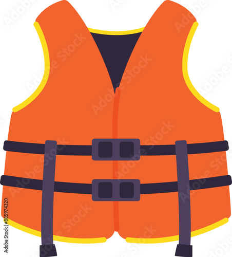 Life Jacket From Beach Illustration