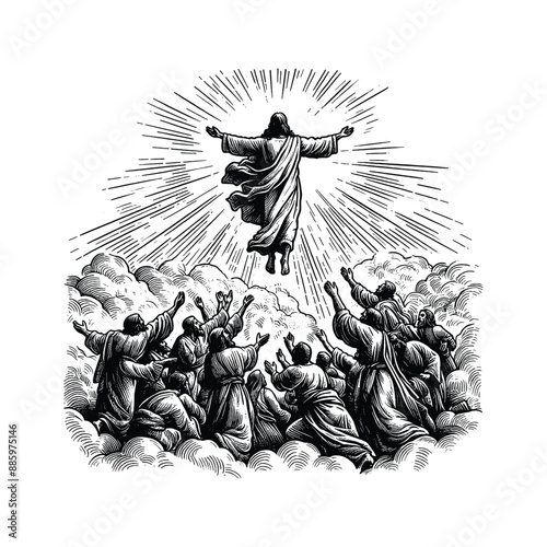 Ascension, Capture Jesus ascending to heaven in glory