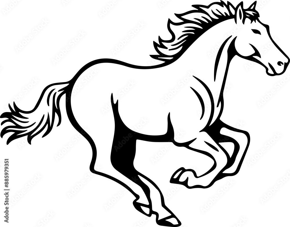 Fototapeta premium Horse Run Icon Illustration