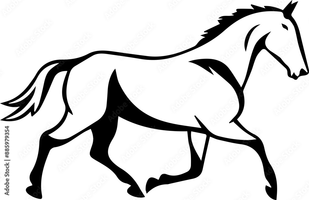 Horse Run Icon Illustration Horse Run Icon Illustration