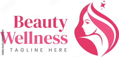 Beauty Parlour Logo, Skincare, Salon, Spa, Dermatology Clinic Minimal Vector Illustration Logo Design Icon