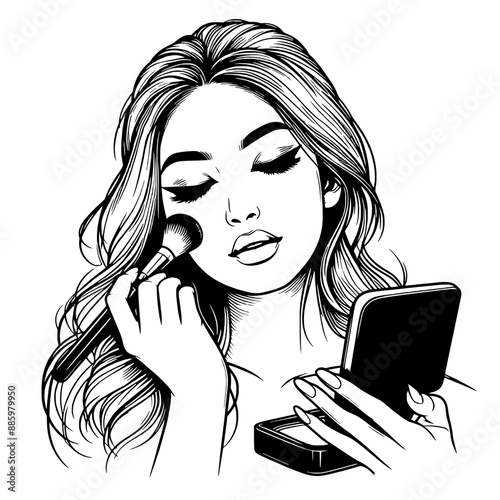 design of woman doing makeup v11