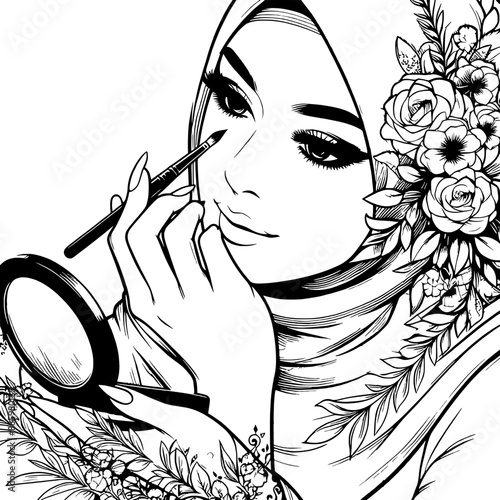 design of woman doing makeup v2