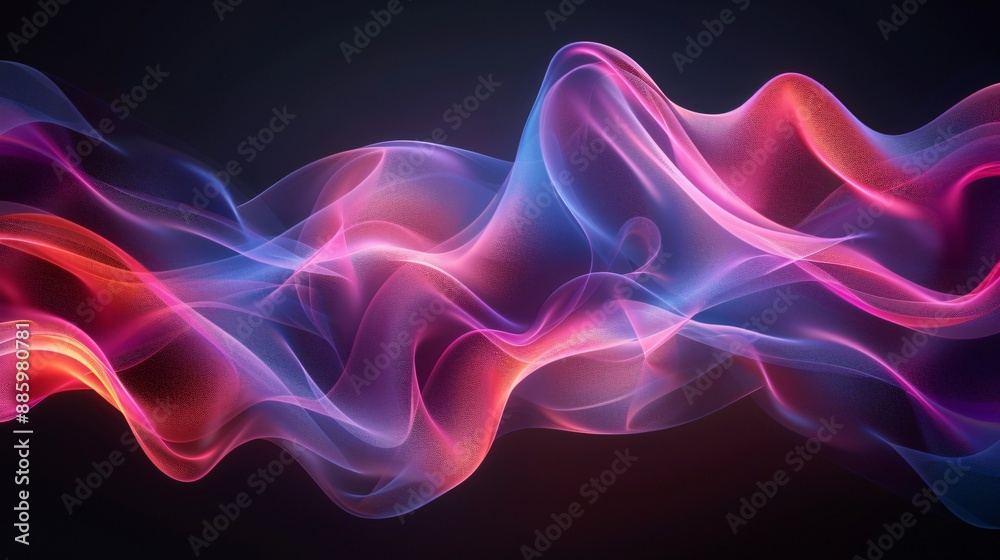 Obraz premium Abstract Wavy Lines with Neon Color