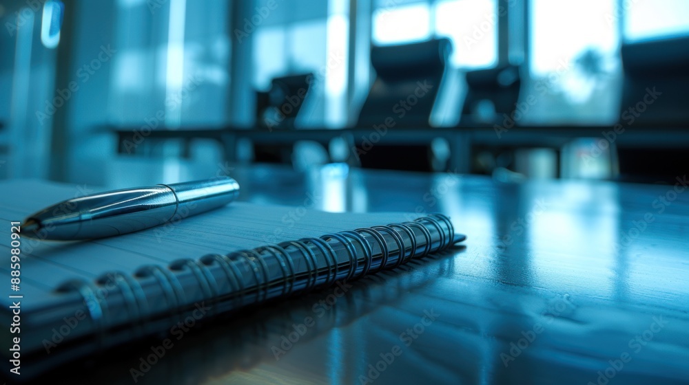A Pen And Notebook Ready For A Meeting A Pen And Notebook Ready For A Meeting