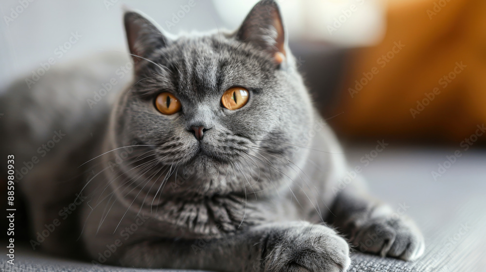 Elegant British Shorthair cat with a calm expression