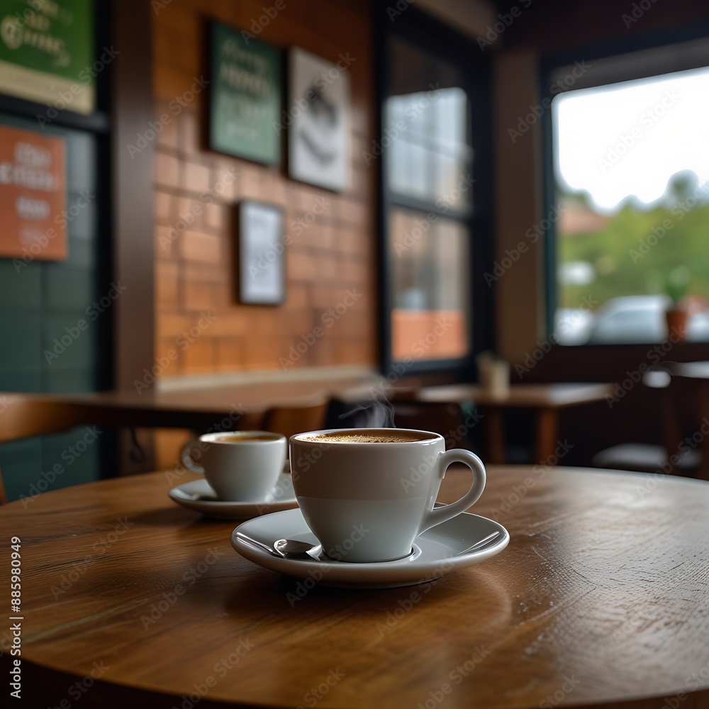 Artistic portrait photography of a steaming cup of rich, dark coffee in a vibrant Colombian coffee shop Artistic portrait photography of a steaming cup of rich, dark coffee in a vibrant Colombian coffee shop