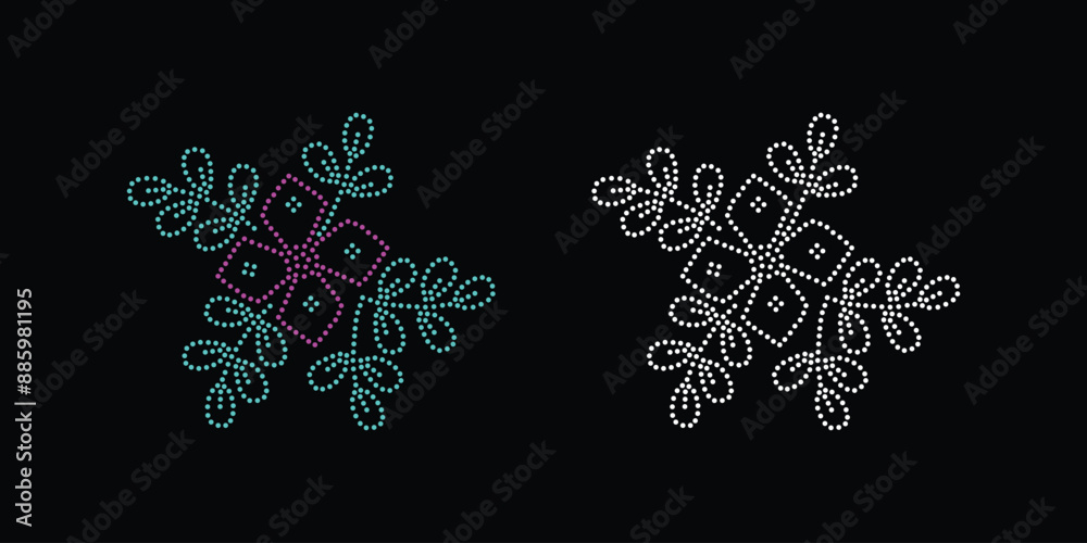 Fototapeta premium Rhinestone vector flower Design.