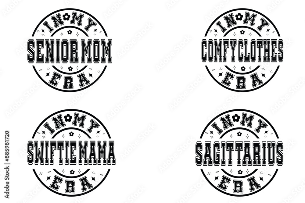 In My Senior Mom Era, In My Comfy Clothes Era, In My Swiftie Mama Era, In My Sagittarius Era retro T-shirt In My Senior Mom Era, In My Comfy Clothes Era, In My Swiftie Mama Era, In My Sagittarius Era retro T-shirt