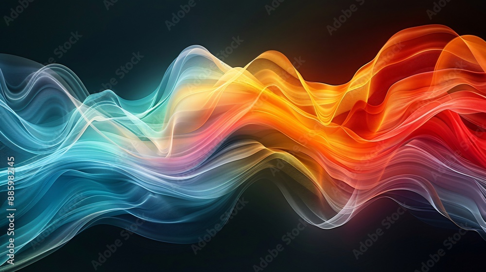 Abstract Wavy Lines in Blue, Yellow and Red Hues Abstract Wavy Lines in Blue, Yellow and Red Hues
