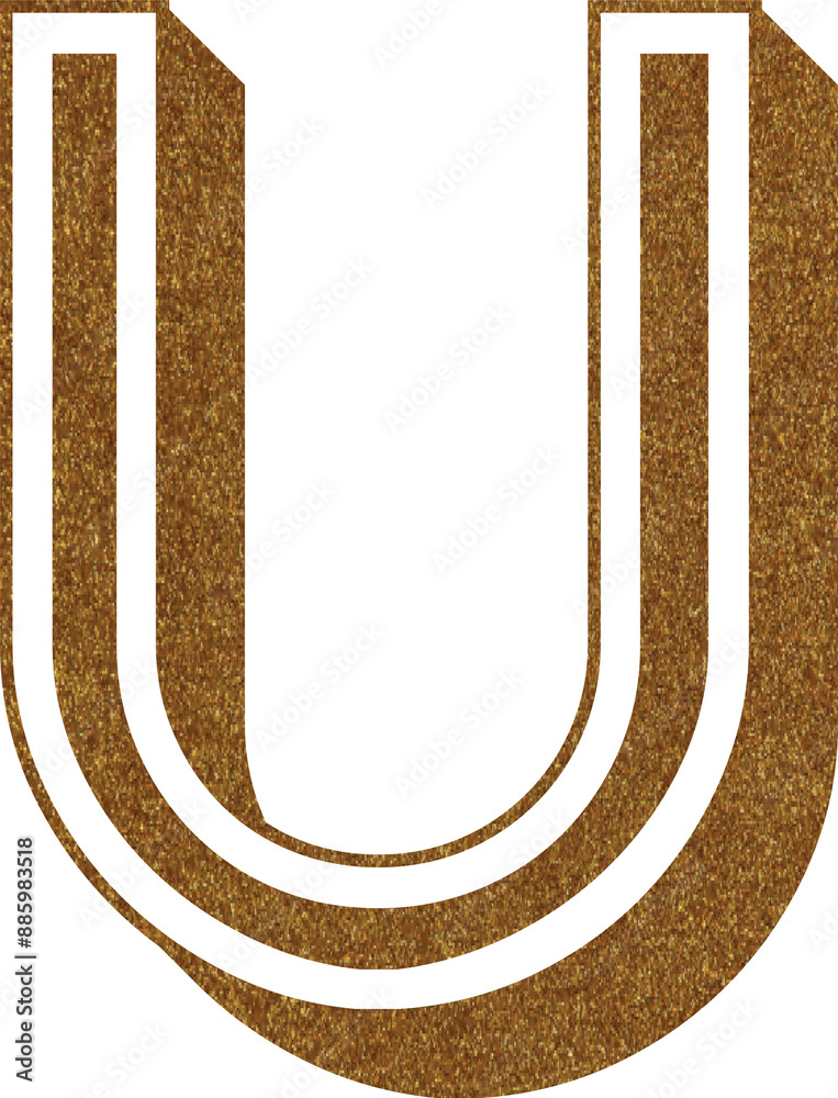 Glitter alphabet letter U Glitter alphabet letter U