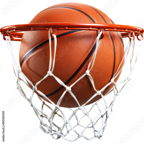 Basketball Equipment Isolated on Transparent or White Background, PNG