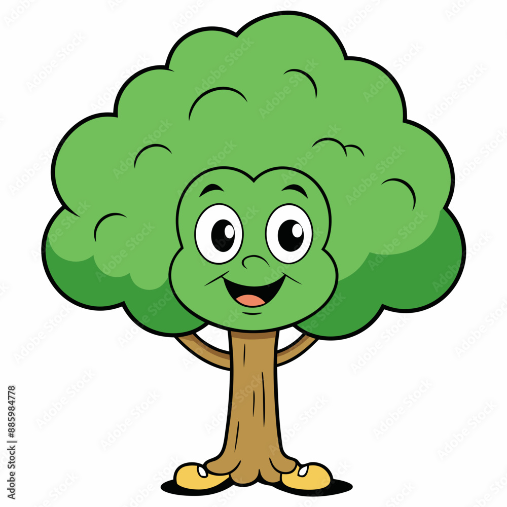 Cartoon Tree Vector Art Illustration Cartoon Tree Vector Art Illustration