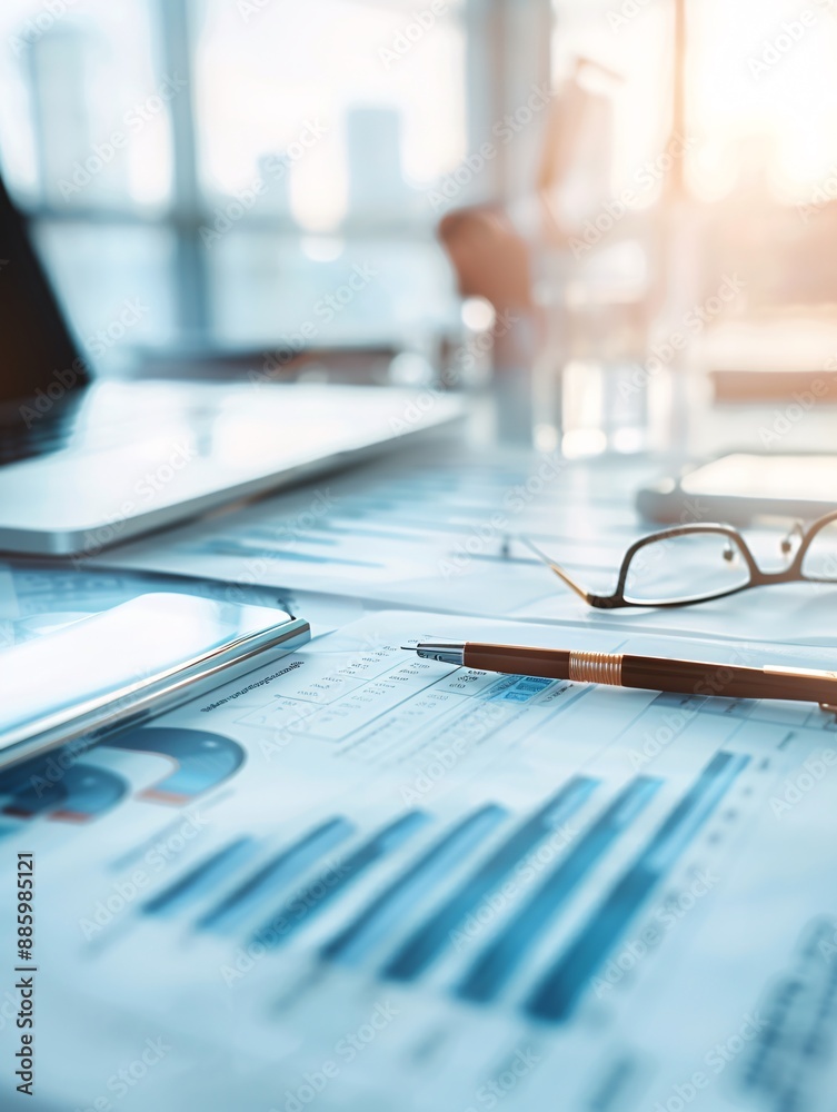 Detailed close-up of financial charts and documents spread out on a desk, symbolizing wealth management and strategic planning, with significant copy space. Detailed close-up of financial charts and documents spread out on a desk, symbolizing wealth management and strategic planning, with significant copy space.