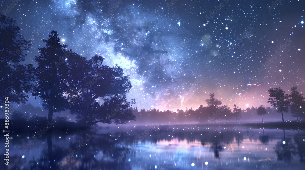 Tanabata Milky Way and starry sky background Tanabata Milky Way and starry sky background