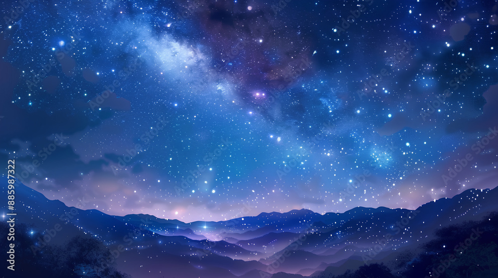 Tanabata Milky Way and starry sky background
