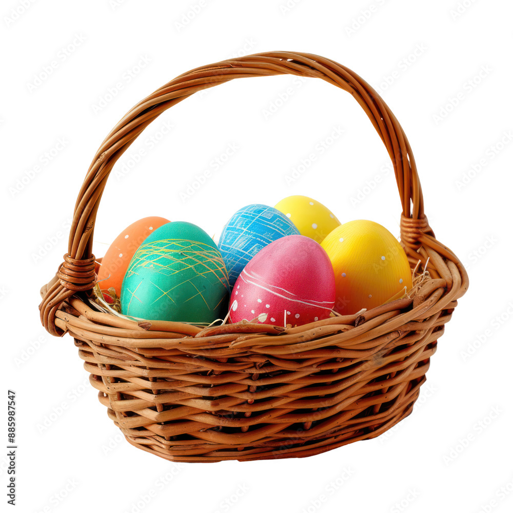 Naklejka premium a easter egg basket nest cut out background