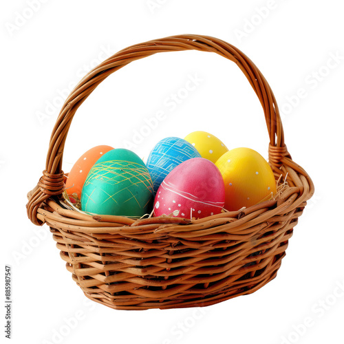 a easter egg basket nest cut out background