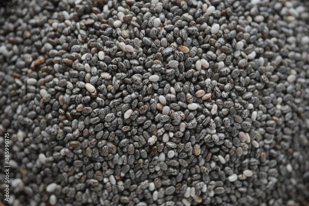 close up of chia seed in a container , close up of chia seed in a container ,