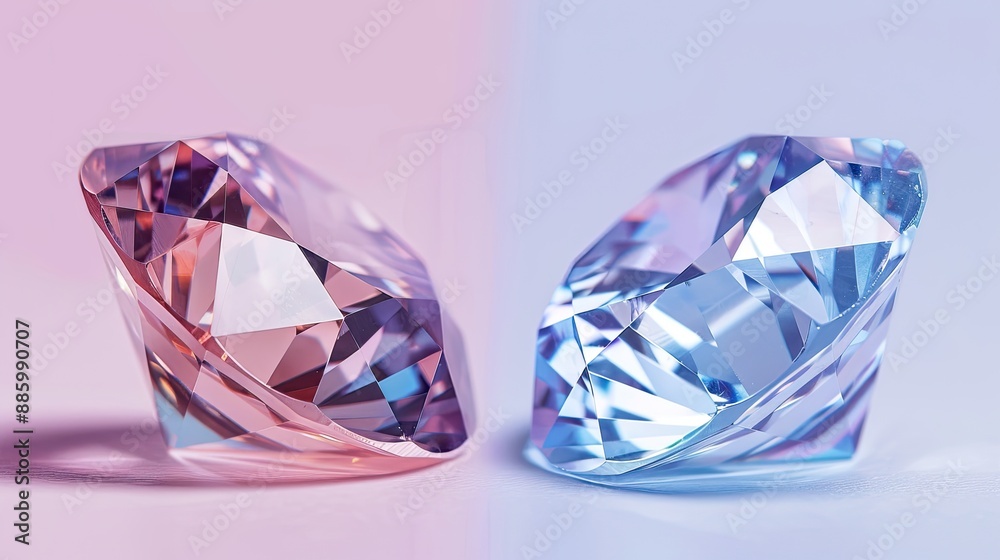 Fototapeta premium Natural diamonds, gem industry For ethical and sustainable choices.
