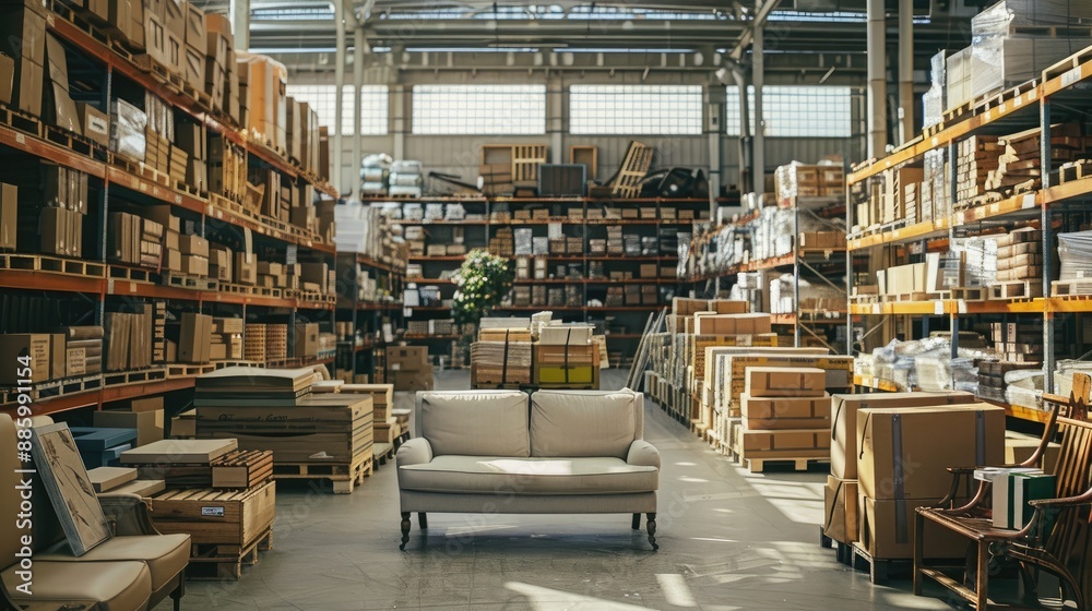 Obraz premium Warehouse full of furniture.