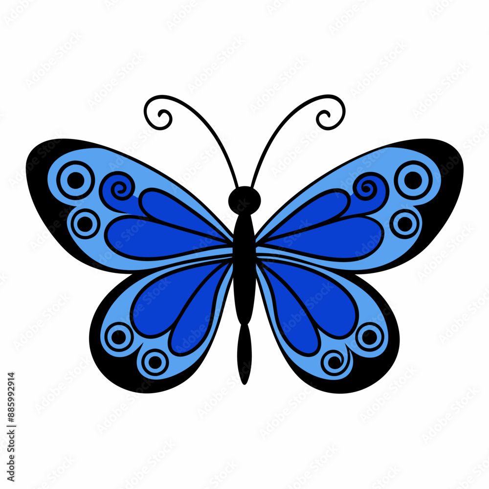 Decorative Butterfly Silhouette In Vector Art Illustration Decorative Butterfly Silhouette In Vector Art Illustration