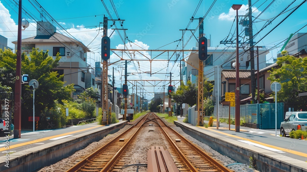 empty urban train station or railway line situated in what appears to be a city empty urban train station or railway line situated in what appears to be a city