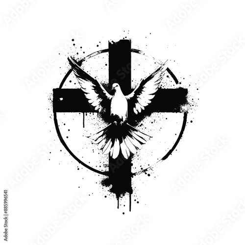 Cross and Dove Combine the cross with a dove symbolizing peace and the Holy Spirit