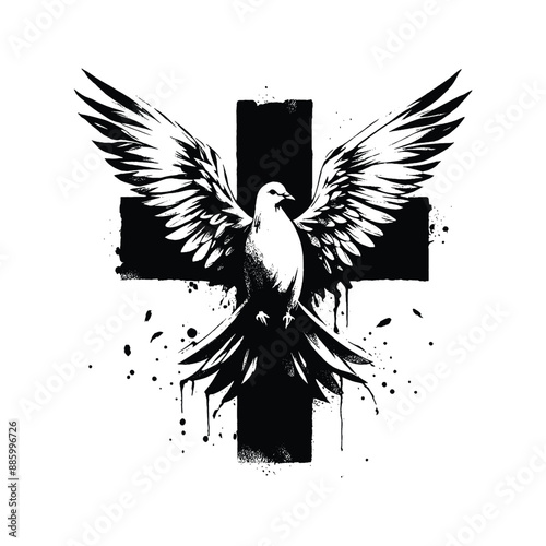 Cross and Dove Combine the cross with a dove symbolizing peace and the Holy Spirit