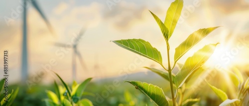 An international conference on sustainability, with representatives from various countries discussing green energy solutions and ESG principles photo