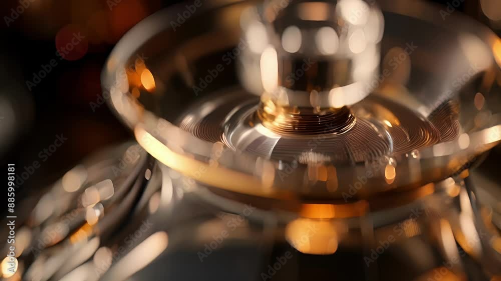 The sharp crisp lines of a clear glass decanter contrasted against the smooth rounded curves of a brass aerator. The sharp crisp lines of a clear glass decanter contrasted against the smooth rounded curves of a brass aerator.