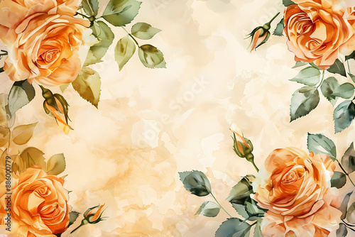 rose card template for dace the date, mother day or birthday design, generated ai