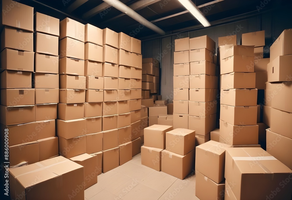 pile of cardboard in the warehouse pile of cardboard in the warehouse