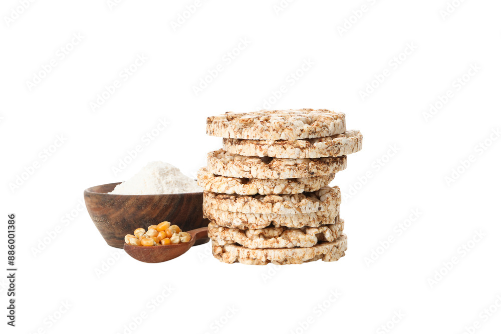 PNG, crisp bread with wheat and corn flour, isolated on white background. PNG, crisp bread with wheat and corn flour, isolated on white background.