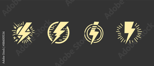 Hand drawn doodle electric lightning symbol sketch. thunder icon