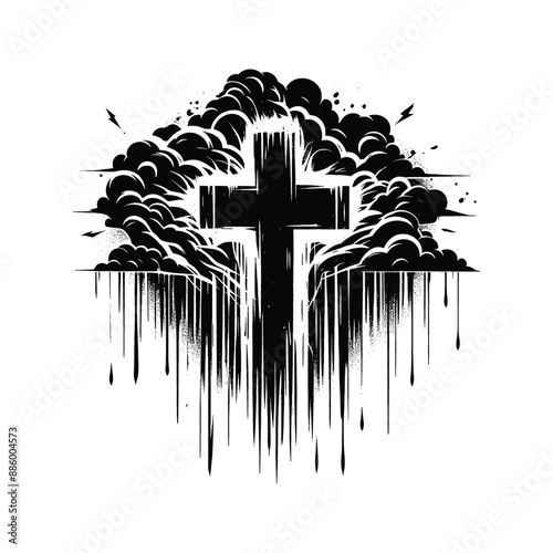 Cross and Storm Depict the cross standing firm amidst a storm 6