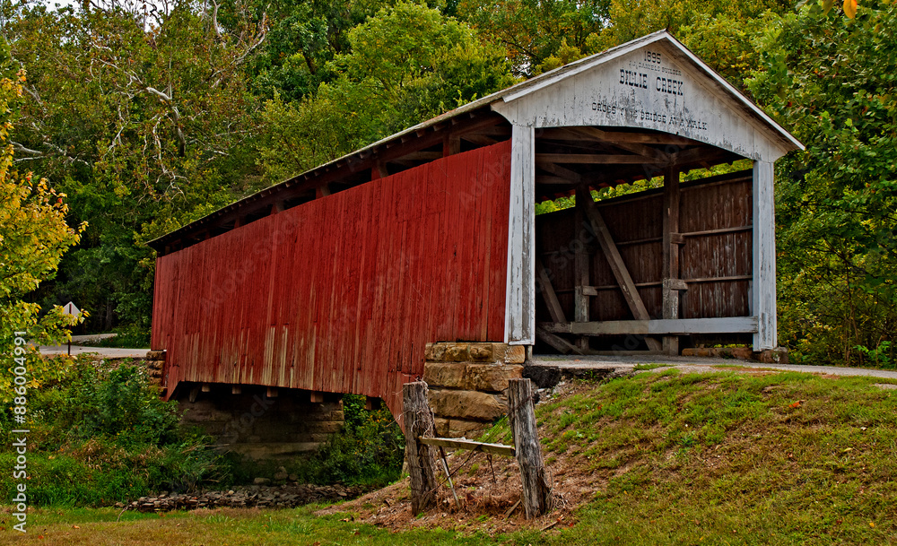 The Billie Creek Covered Bridge over Williams Creek in Parke County, Indiana, USA. It is on the National Register of Historic Places_09152011__229. The Billie Creek Covered Bridge over Williams Creek in Parke County, Indiana, USA. It is on the National Register of Historic Places_09152011__229.
