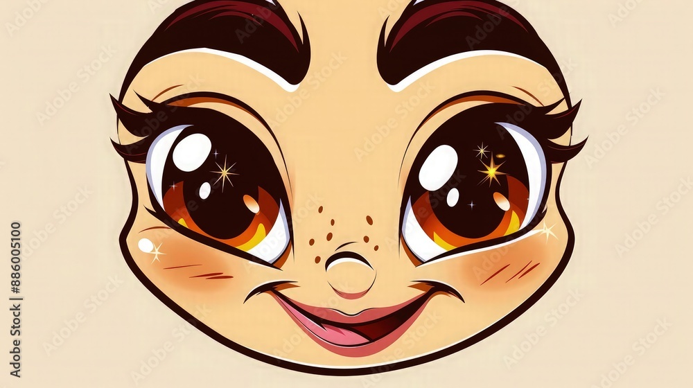 A charming cartoon face with sparkling, winking eyes, a playful eyebrow lift, and a quirky grin, indicating a fun and flirty personality. A charming cartoon face with sparkling, winking eyes, a playful eyebrow lift, and a quirky grin, indicating a fun and flirty personality.