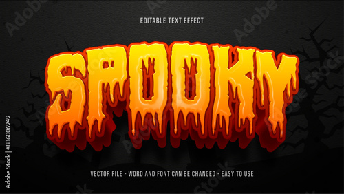 Editable Spooky text effect, halloween design template